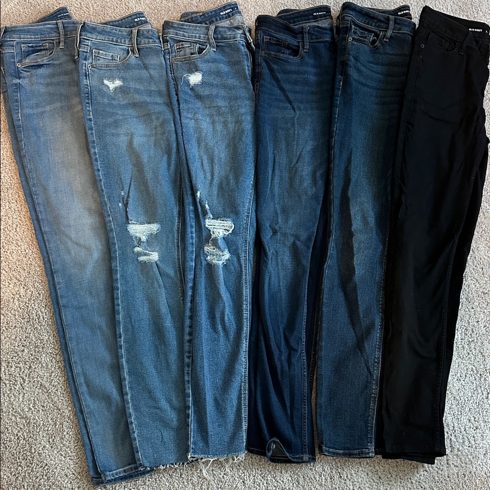 Old Navy Women's Skinny Jeans -- 6 pair bundle